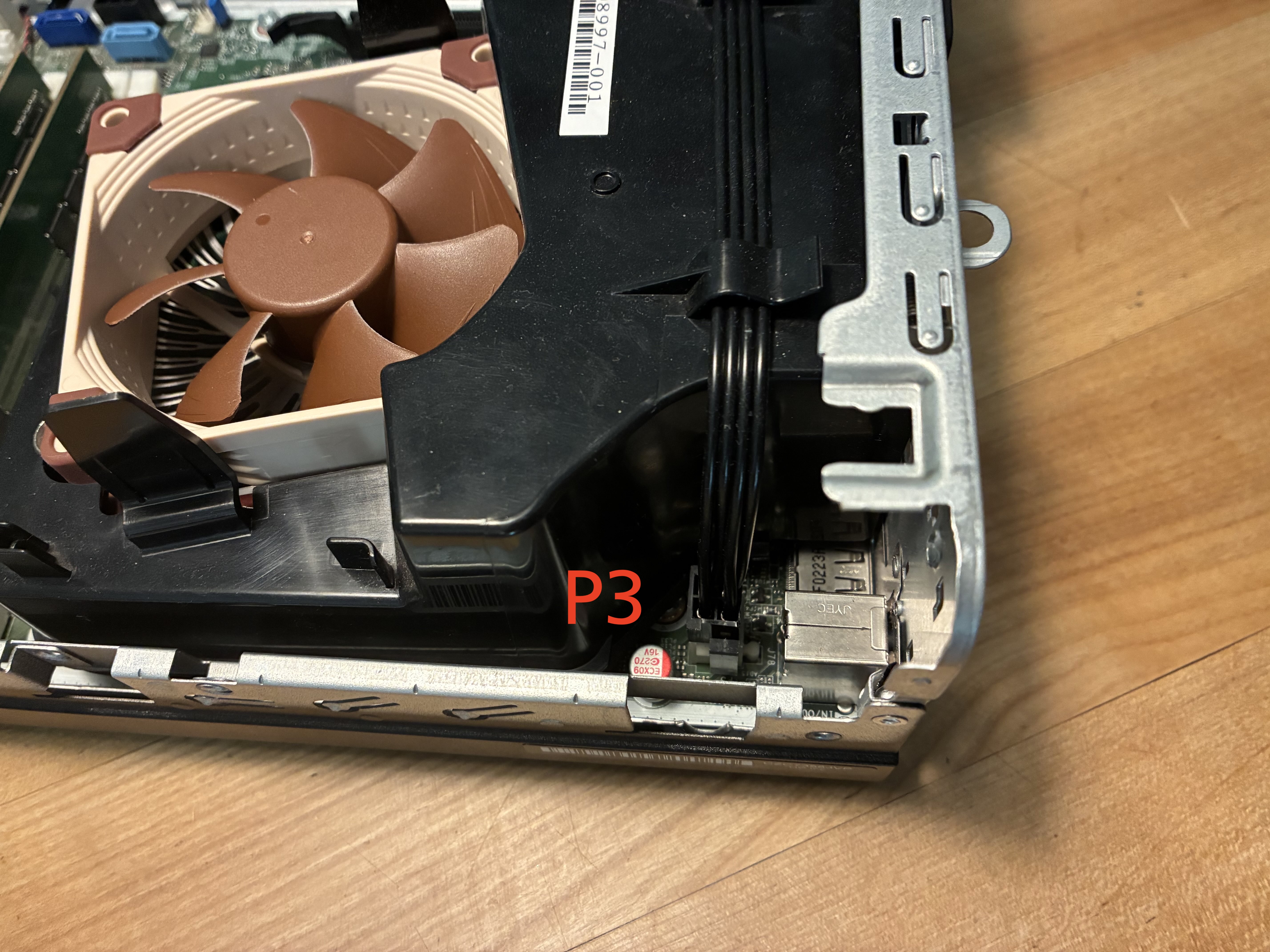 Closeup of the P3 connector