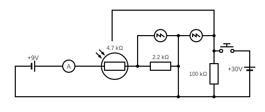 The circuit used to test the LDR-FET