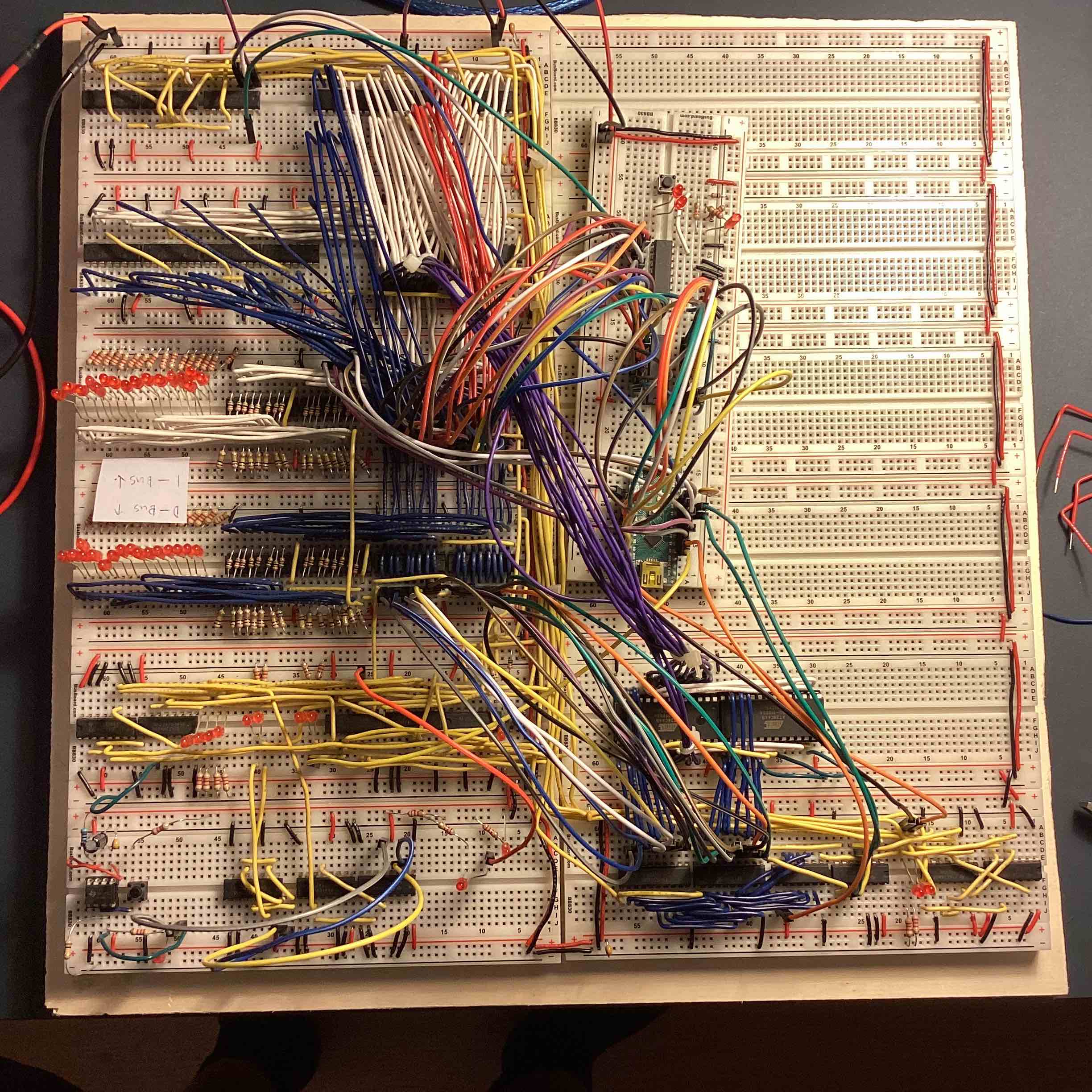 The breadboard CPU I built